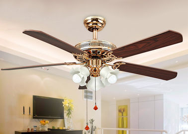 চীন Electroplated Rose Gold Modern Ceiling Fan Light Fixtures with Iron , Acrylic সরবরাহকারী