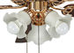 Electroplated Rose Gold Modern Ceiling Fan Light Fixtures with Iron , Acrylic সরবরাহকারী