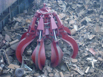 চীন Red 40t Four Rope Excavator Grab With 8 m3 Bucket For Minerals / Ore Handling সরবরাহকারী